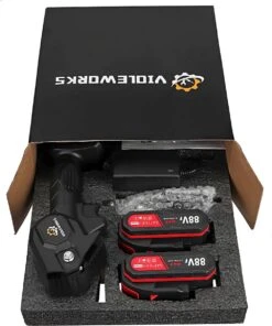 Violeworks® Accu Kettingzaag - Snoeizaag - Mini Kettingzaag - Handkettingzaag - Ook Voor Makita - Elektrische Kettingzaag - Elektrische Snoeischaar - Op Batterij - 2900 MAh - 1080W - 88V -Tuingereedschaps Winkel 1000x1200 1