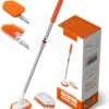 Merkloos Vloerschrobber - Bad Tegel Borstel Scrubber - Met 107cm Verstelbaar Lange - Voor Reiniging Badkamer Keuken Keramische Tegel - Oranje -Moederdag Cadeautje -Tuingereedschaps Winkel 1091x1200