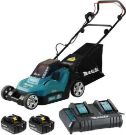 Makita Grasmaaier - DLM382CM2 - 2x18 V - 38 Cm - Incl. 4,0 Ah Accu (2 St) En Duolader -Tuingereedschaps Winkel 1121x1200 1