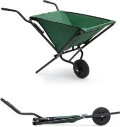 Relaxdays Kruiwagen Opvouwbaar - Inklapbare Tuinwagen - Vouwkruiwagen - Groen - 50 L -Tuingereedschaps Winkel 1133x1200