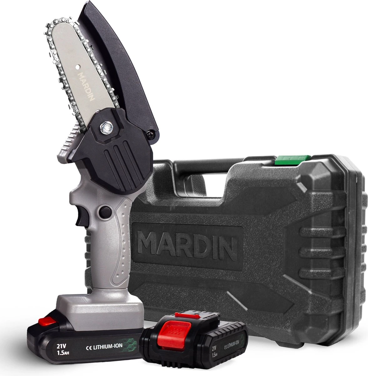 Mardin Mini Kettingzaag - Snoeizaag - Kettingzaag - Kettingzaag Electrisch Met 2 Accu - Inclusief Koffer - 1 Extra Accu - Grijs 3 Mardin Mini Kettingzaag - Snoeizaag - Kettingzaag - Kettingzaag Electrisch Met 2 Accu - Inclusief Koffer - 1 Extra Accu - Grijs