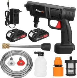 Merkloos Elektrische Accu-Hogedrukreiniger - 1.2mpa - Multifunctioneel Mondstuk - Draagbaar Oplaadbaar Snoerloos - Reinigingsspuitpistool - Met Rijke Accessoires - Voor Auto, Tuin, Terras, Raam - Zwart -Tuingereedschaps Winkel 1189x1200 5