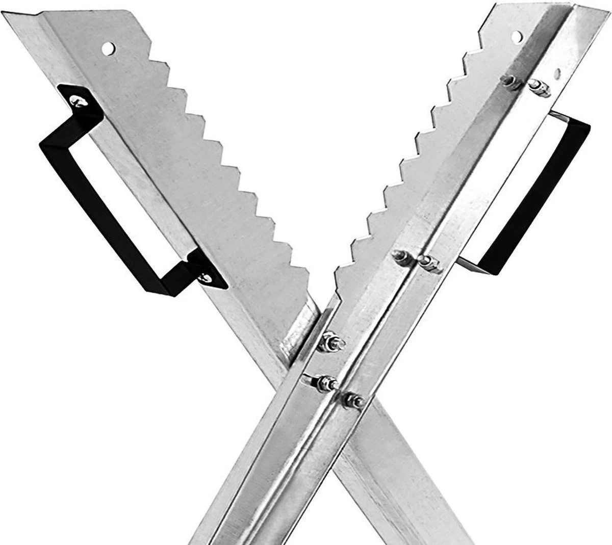 Merkloos Monzana Zaagbok - Metaal Opvouwbaar 83x81x88cm - Zilver 4 Merkloos Monzana Zaagbok - Metaal Opvouwbaar 83x81x88cm - Zilver - Afbeelding 2