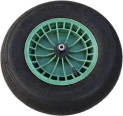 FORT 2PLy Kruiwagenwiel 400x100mm, Kunststof Velg, Kleur Groen, Luchtband -Tuingereedschaps Winkel 1200x1138 1