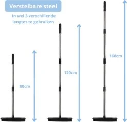 2 In 1 Rubberen Bezem – Bezem Binnen & Buiten – Vloerwisser Met Steel - Met Huisdierhaar Verwijderaar - Vloertrekker – Veger - Extra Lang 160cm -Tuingereedschaps Winkel 1200x1156 1