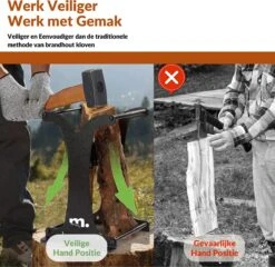 Miseru Houtklover – Zonder Bijl – No Axe – HANDMADE In Holland Houtsplijter – Houtkliever – Houtklover Voor Aanmaakhout – Ook Voor Stammen - Metaal -Tuingereedschaps Winkel 1200x1168 6