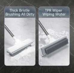Synx Tools Luiwagen Borstel 2-in-1 Trekker - Badkamer Borstel Vloertrekker Met Steel Schrobborstel - Harde Borstelharen - Vloerwisser Badkamer - Met Telescopische Steel -Tuingereedschaps Winkel 1200x1169