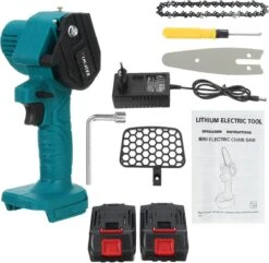 Merkloos Mini Accu Kettingzaag - 4 Inch Elektrische Boomzaag - Handkettingzaag - Met 2 Accu En 1 Oplader - Voor Tuinboom Ranch Bomen Snijden Hout- Blauw -Tuingereedschaps Winkel 1200x1170 4