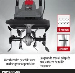 Powerplus POWEG7010 Tuinfrees - 1050W - Werkbreedte 320mm - Werkdiepte Max. 220mm - Incl. 4 Messen -Tuingereedschaps Winkel 1200x1179 2
