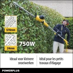 Powerplus POWXG2043 Elektrische Heggenschaar - 750W - Snoeien En Knippen - Zwaardlengte 570mm - Mesafstand 24mm - Telescopisch - Draaibaar Handvat - Haagschaar Voor Tuinonderhoud -Tuingereedschaps Winkel 1200x1200 140