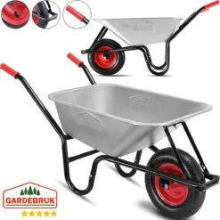 Gardebruk Kruiwagen 100L - Luchtband - 250kg Draagkracht Zilver -Tuingereedschaps Winkel 1200x1200 280