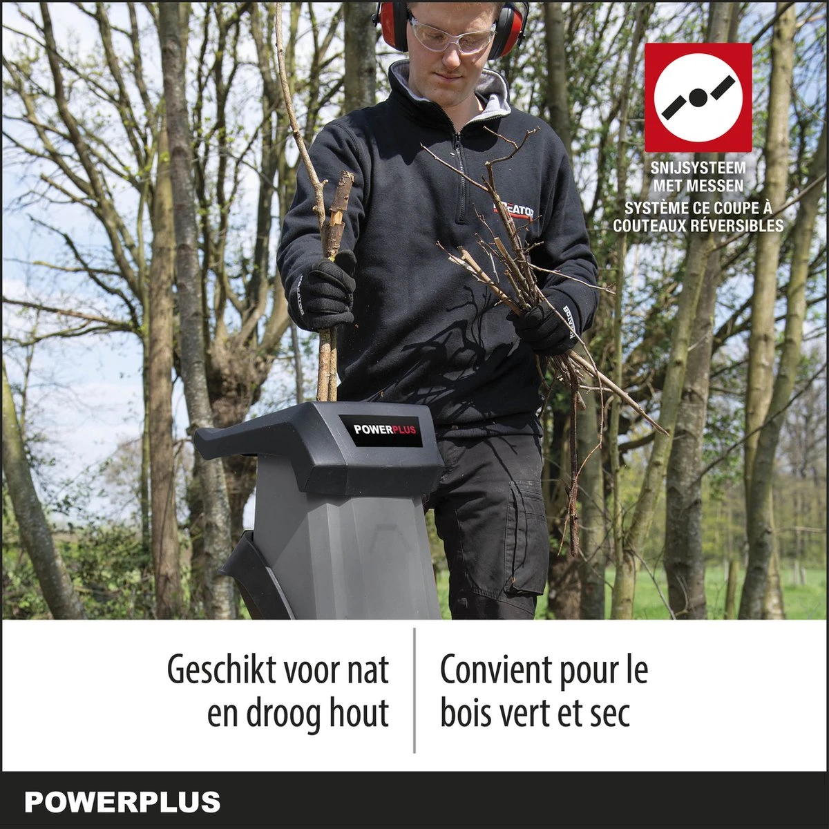 Powerplus POWEG5011 Elektrische Hakselaar Versnipperaar - 2400W - Max. Ø40mm - Incl. Duwstok, Wielen En 50L Opvangzak - Heggen, Bomen En Haag - Tuinonderhoud 3 Powerplus POWEG5011 Elektrische Hakselaar Versnipperaar - 2400W - Max. Ø40mm - Incl. Duwstok, Wielen En 50L Opvangzak - Heggen, Bomen En Haag - Tuinonderhoud - Afbeelding 2