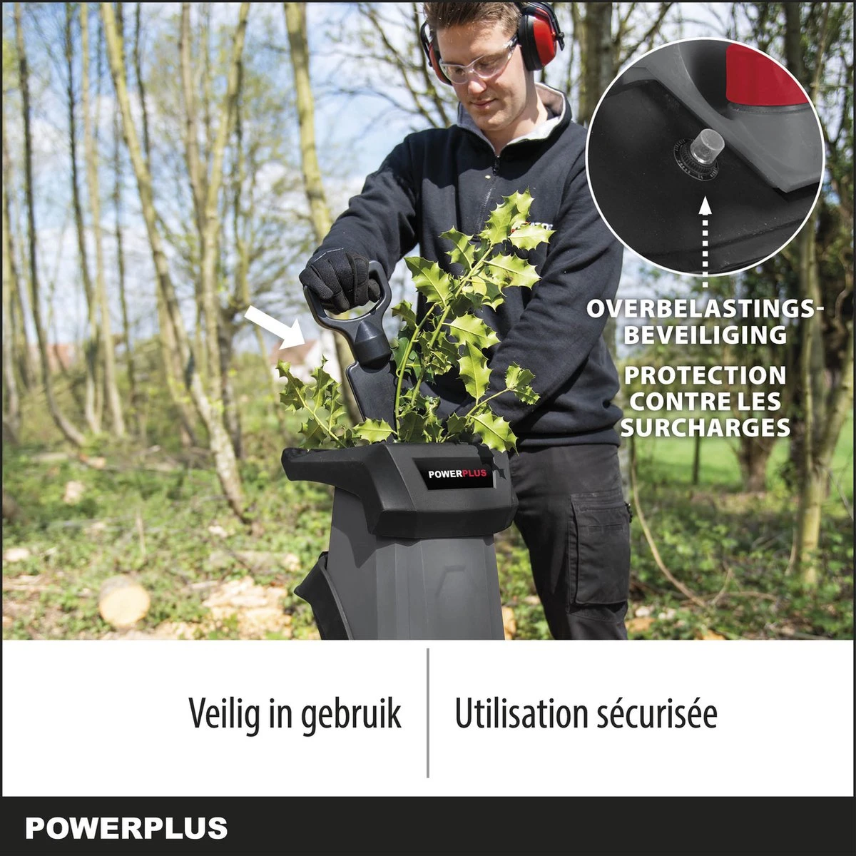 Powerplus POWEG5011 Elektrische Hakselaar Versnipperaar - 2400W - Max. Ø40mm - Incl. Duwstok, Wielen En 50L Opvangzak - Heggen, Bomen En Haag - Tuinonderhoud 5 Powerplus POWEG5011 Elektrische Hakselaar Versnipperaar - 2400W - Max. Ø40mm - Incl. Duwstok, Wielen En 50L Opvangzak - Heggen, Bomen En Haag - Tuinonderhoud - Afbeelding 4