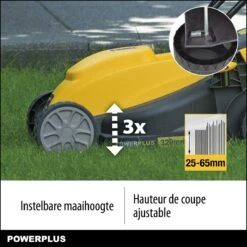Powerplus POWXG6212T Elektrische Grasmaaier - Grasmachine Voor Kleine En Middelgrote Tuin - 1300W - Maaibreedte 320mm - Verstelbare Maaihoogte - 30L Opvangbak - Incl. Grastrimmer 250W -Tuingereedschaps Winkel 1200x1200 371