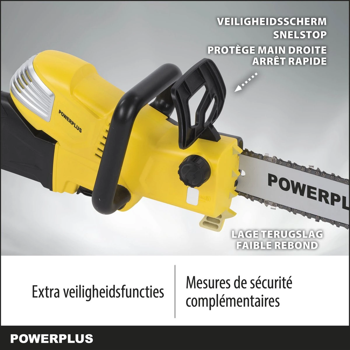 Powerplus POWXG1032 Elektrische Kettingzaag - 900W - Zwaardlengte 300mm - Automatische Kettingsmering - Incl. 1x Ketting En 1x Zwaard 9 Powerplus POWXG1032 Elektrische Kettingzaag - 900W - Zwaardlengte 300mm - Automatische Kettingsmering - Incl. 1x Ketting En 1x Zwaard - Afbeelding 7