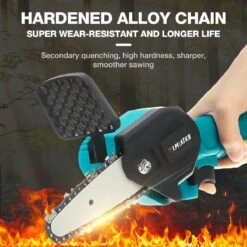 Merkloos Mini Accu Kettingzaag - 4 Inch Elektrische Boomzaag - Handkettingzaag - Met 2 Accu En 1 Oplader - Voor Tuinboom Ranch Bomen Snijden Hout- Blauw -Tuingereedschaps Winkel 1200x1200 561