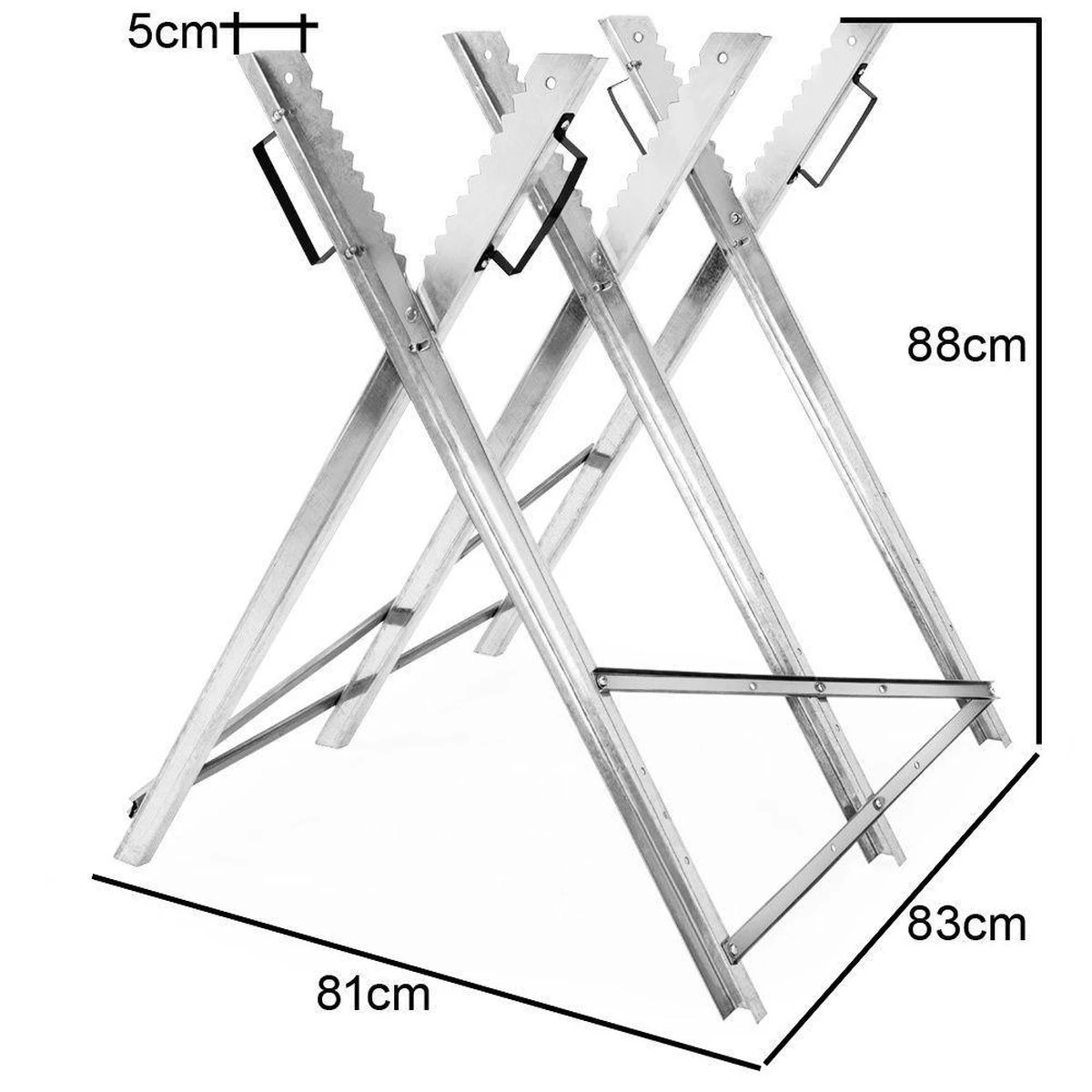 Merkloos Monzana Zaagbok - Metaal Opvouwbaar 83x81x88cm - Zilver 9 Merkloos Monzana Zaagbok - Metaal Opvouwbaar 83x81x88cm - Zilver - Afbeelding 7