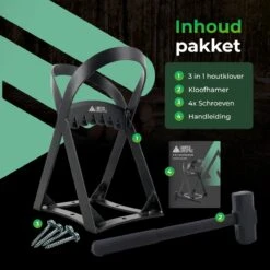 Lighted Lifestyle™| Houtklover Voor Aanmaakhout Incl. Kloofhamer - Houtsplijter - Houtkliever - Snel Haardhout - Gietijzer - Incl. Schroeven -Tuingereedschaps Winkel 1200x1200 701