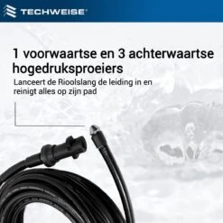 Techweise - Rioolslang Voor Kärcher K2 T/m K7 - 15M - Met Voorwaartse Hogedruksproeiers -Tuingereedschaps Winkel 1200x1200 711