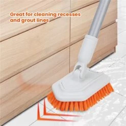 Merkloos Vloerschrobber - Bad Tegel Borstel Scrubber - Met 107cm Verstelbaar Lange - Voor Reiniging Badkamer Keuken Keramische Tegel - Oranje -Moederdag Cadeautje -Tuingereedschaps Winkel 1200x1200 77