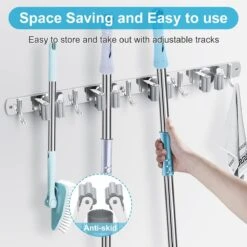 BOTC Bezemhouder - 5 Houders 6 Haken Bezem Ophangsysteem - Zeflklevend - Opbergsysteem - Ophanghaken - Tuingereedschap - Gereedschap Opbergen -Tuingereedschaps Winkel 1200x1200 78