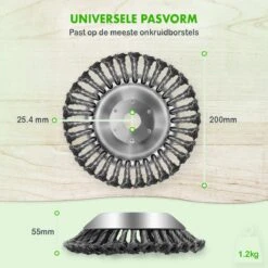 Merkloos SlimShop Onkruidborstel - Bosmaaier Grastrimmer - Onkruid - Onkruidkrabber - Voegenborstel - Onkruidverwijderaar - Max 10.000 Toerental P/m - 20CM -Tuingereedschaps Winkel 1200x1200 788