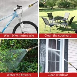 Merkloos Elektrische Accu-Hogedrukreiniger - 1.2mpa - Multifunctioneel Mondstuk - Draagbaar Oplaadbaar Snoerloos - Reinigingsspuitpistool - Met Rijke Accessoires - Voor Auto, Tuin, Terras, Raam - Zwart -Tuingereedschaps Winkel 1200x1200 820