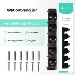 CLEANLY® Bezemhouder - Ophangsysteem Voor Tuingereedschap - Bezem Ophangsysteem - Gereedschapshouder Met Ophanghaken - ABS -Tuingereedschaps Winkel 1200x1200 84