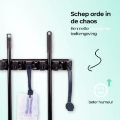 CLEANLY® Bezemhouder - Ophangsysteem Voor Tuingereedschap - Bezem Ophangsysteem - Gereedschapshouder Met Ophanghaken - ABS -Tuingereedschaps Winkel 1200x1200 89