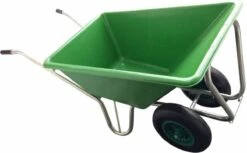 Kruiwagen Met Dubbel Luchtwiel Stal Eco Groen 160 Liter -Tuingereedschaps Winkel 1200x741 1