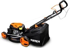 FUXTEC Grasmaaier Benzine - 46cm - Zelfrijdend / Zelftrekkend / Achterwielaandrijving - Mulchfunctie - Opvangbak 50L - FX-RM4646 -Tuingereedschaps Winkel 1200x828 1