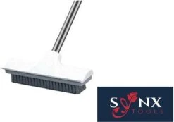 Synx Tools Luiwagen Borstel 2-in-1 Trekker - Badkamer Borstel Vloertrekker Met Steel Schrobborstel - Harde Borstelharen - Vloerwisser Badkamer - Met Telescopische Steel -Tuingereedschaps Winkel 1200x841