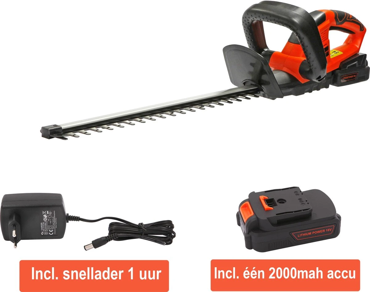 Kibani Accu Heggenschaar – Inclusief 2000mAh Li-ion Accu – 51 Cm Zwaardlengte - 18V 3 Kibani Accu Heggenschaar – Inclusief 2000mAh Li-ion Accu – 51 Cm Zwaardlengte - 18V